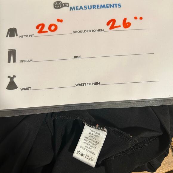 Motto XL Stretchy Black Criss Cross Deep V Cinched Waist Flowy Flutter Sleeve - Picture 4 of 4